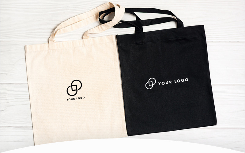 Bags branded with a logo