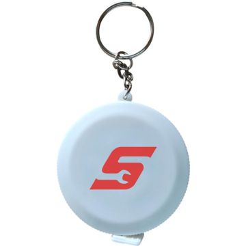 Tape Measure Keyring branded with a corporate logo